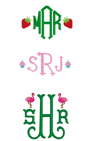 Monograms with Mini Embroidery Examples