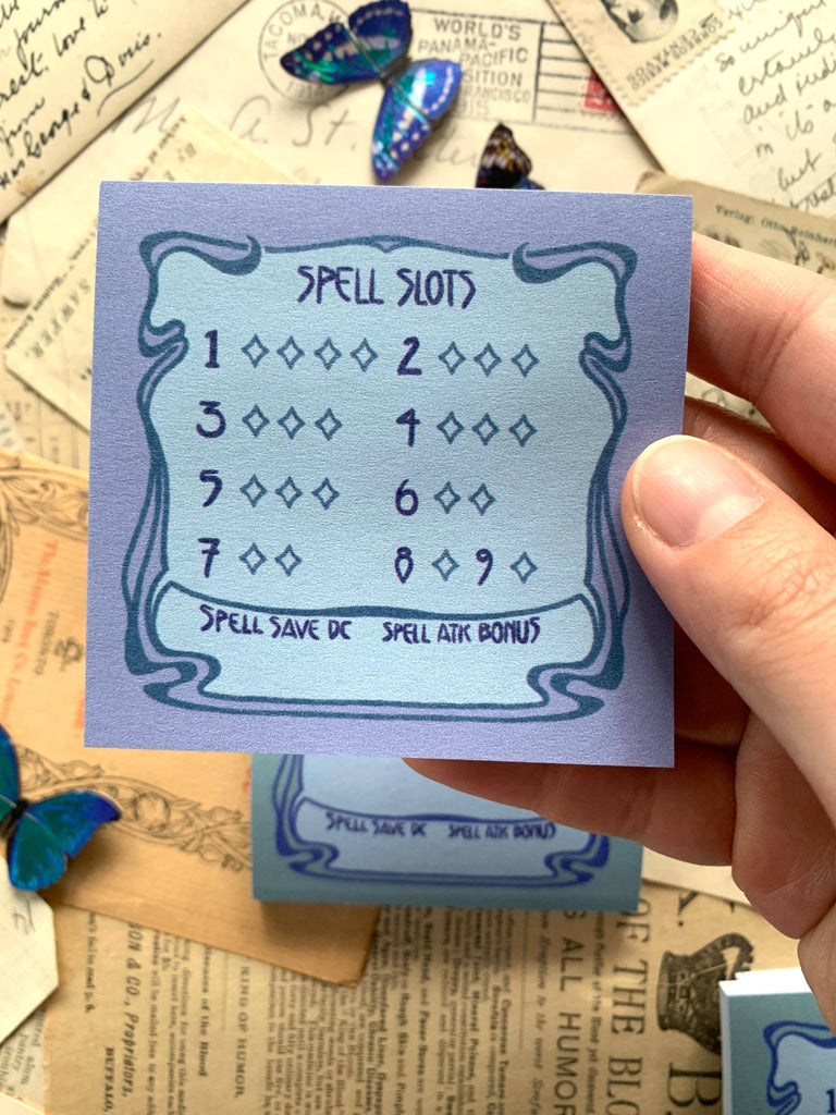 Spell slot sticky note for DnD: Full caster