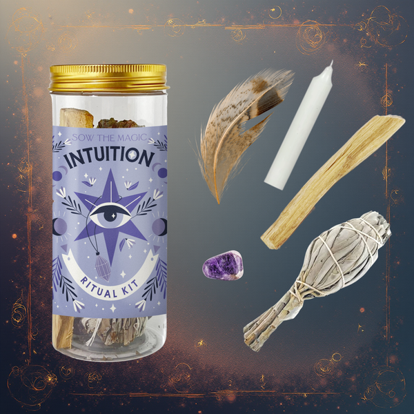 Intuition Ritual Kit with Amethyst, Palo Santo + Sage