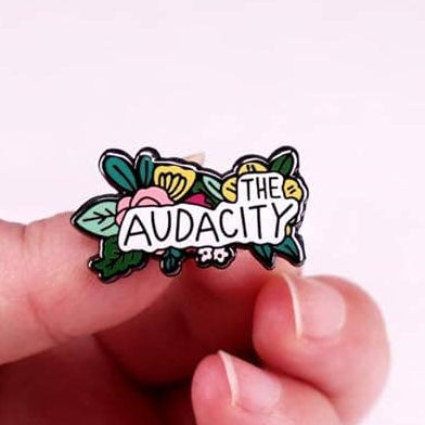 Bold Floral "The Audacity" Enamel Pin