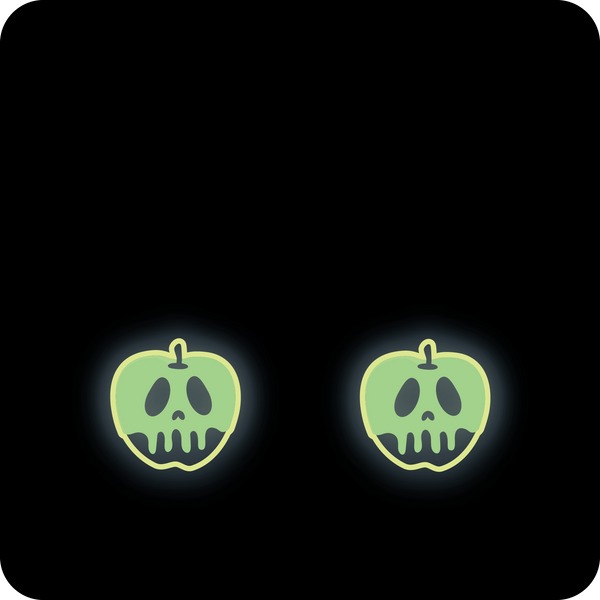 Poison Apple Earrings GLOW IN THE DARK / Halloween Earrings