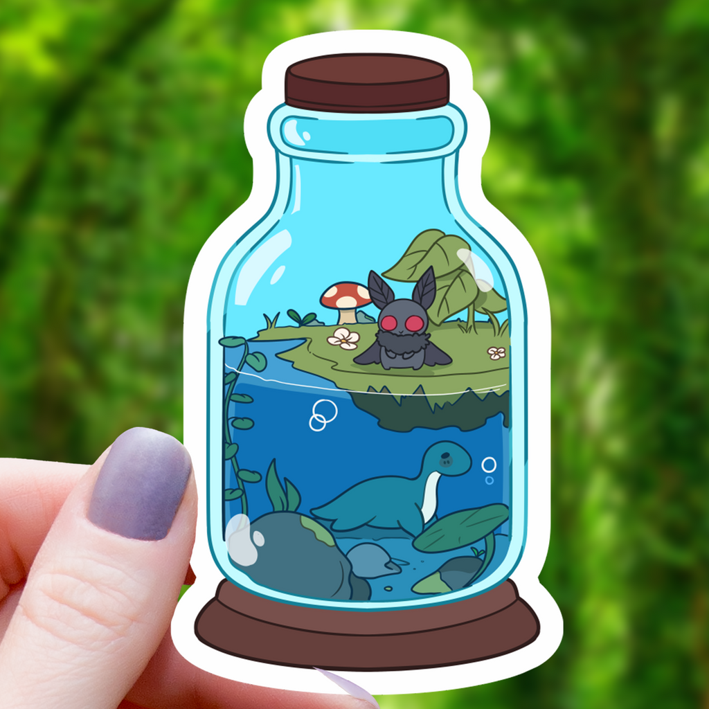 Cryptid Terrarium Sticker- 3"