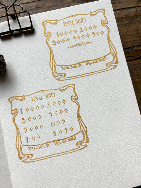 Spell slot rubber stamp for DnD: Half caster
