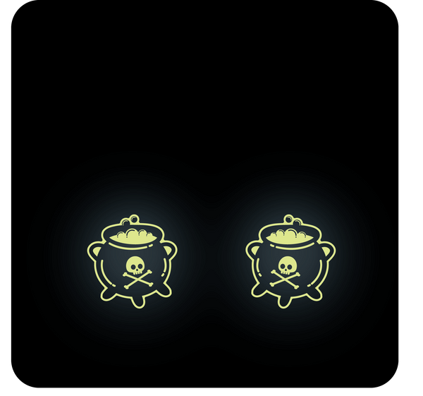 Cauldron Earrings - GLOW IN THE DARK / Halloween Earrings