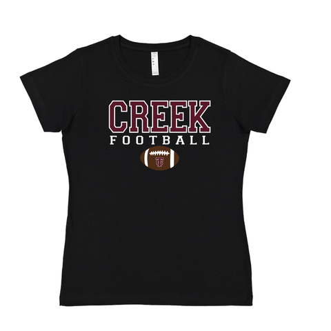 TCMS Ladies CREEK FOOTBALL with Football in Black