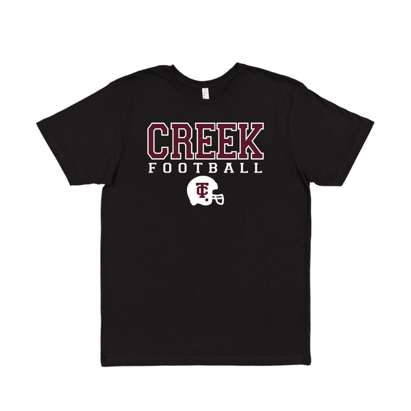 TCMS CREEK FOOTBALL with helmet in Black (UNISEX)