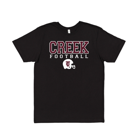 TCMS CREEK FOOTBALL with helmet in Black (UNISEX)