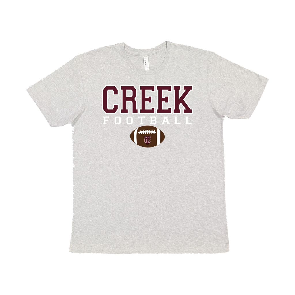 TCMS CREEK FOOTBALL with football in Heather (UNISEX)