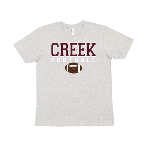 TCMS CREEK FOOTBALL with football in Heather (UNISEX)