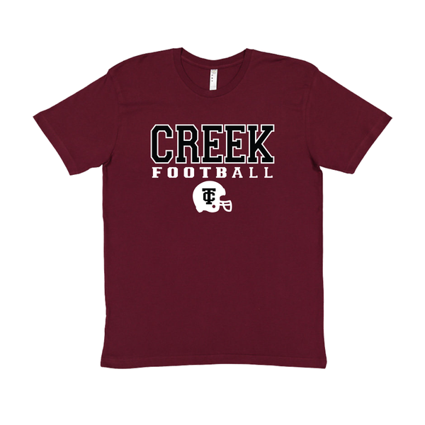 TCMS CREEK FOOTBALL with Helmet in Maroon (UNISEX)