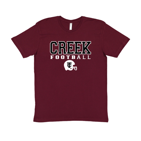 TCMS CREEK FOOTBALL with Helmet in Maroon (UNISEX)
