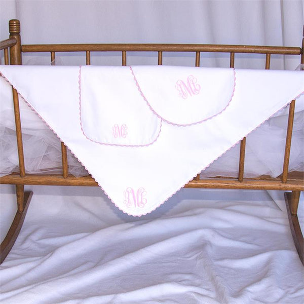 Pink Ricrac Pique Cotton Blanket