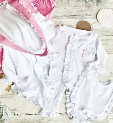 Pima Cotton White Ruffle Layette