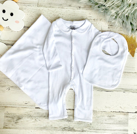 Pima Cotton White Stitch Layette