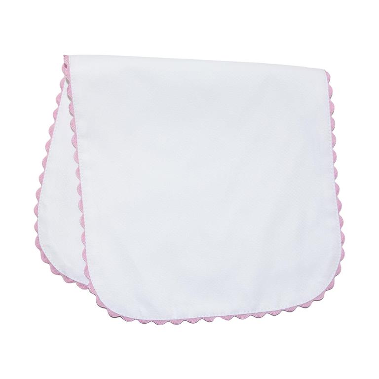Pink Ricrac Pique Cotton Burp Cloth