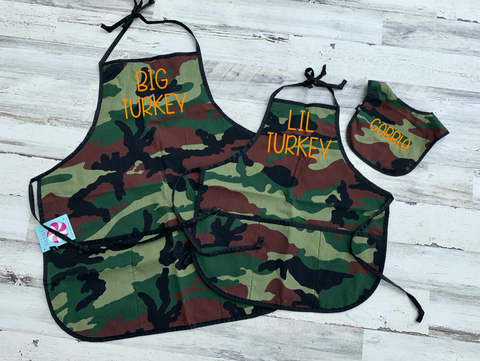 Seersucker Camo Smocks and Bib