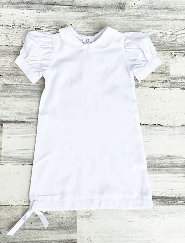White Day Gown with Ricrac Detail