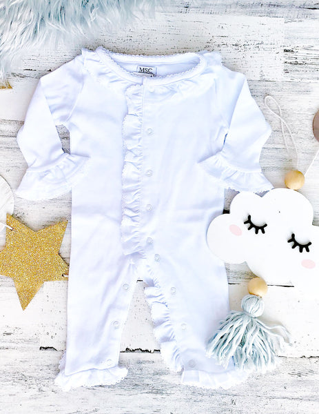 Pima Cotton White Ruffle Layette